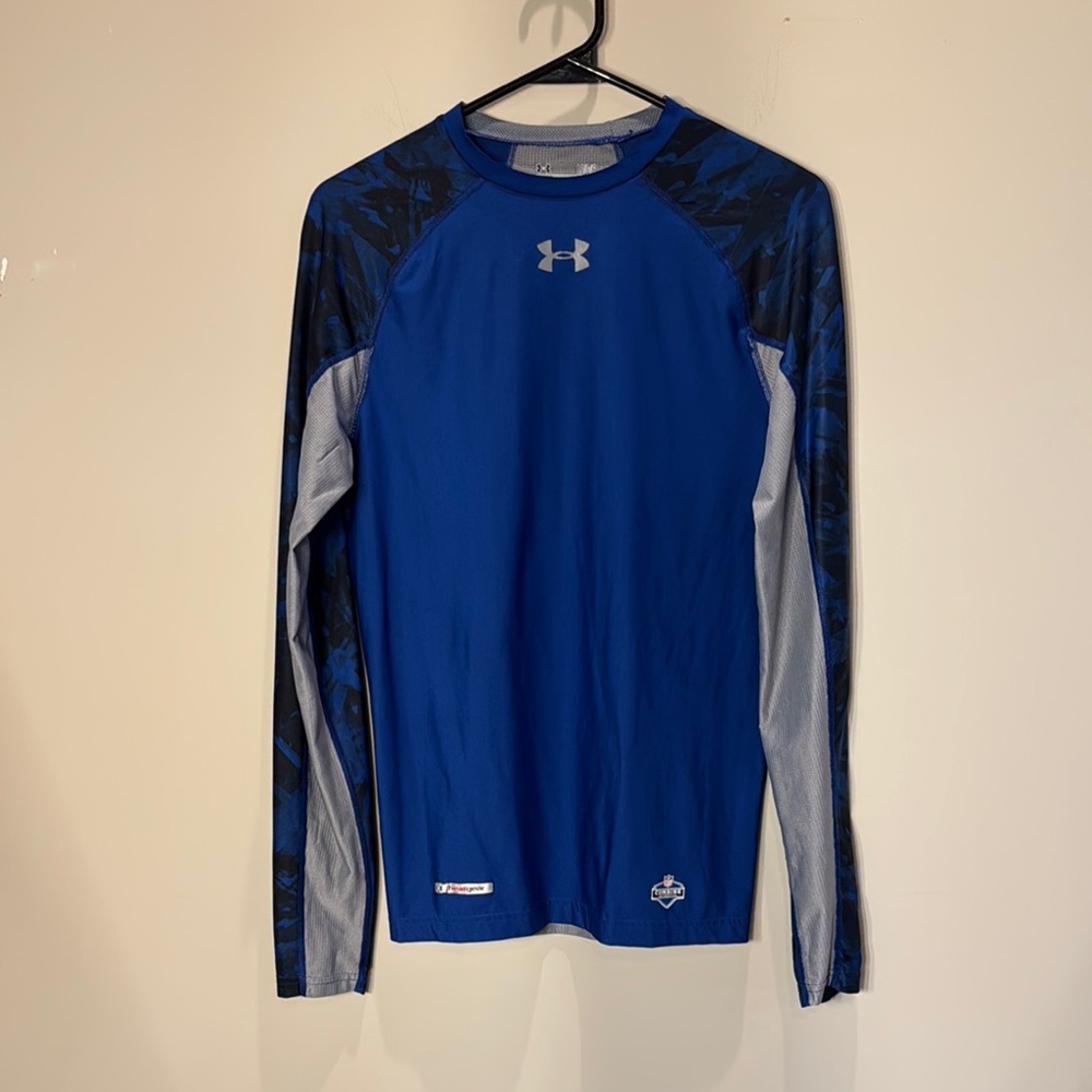 Under Armour Royal Blue and Gray Compression Heat Gear Performance Shirt